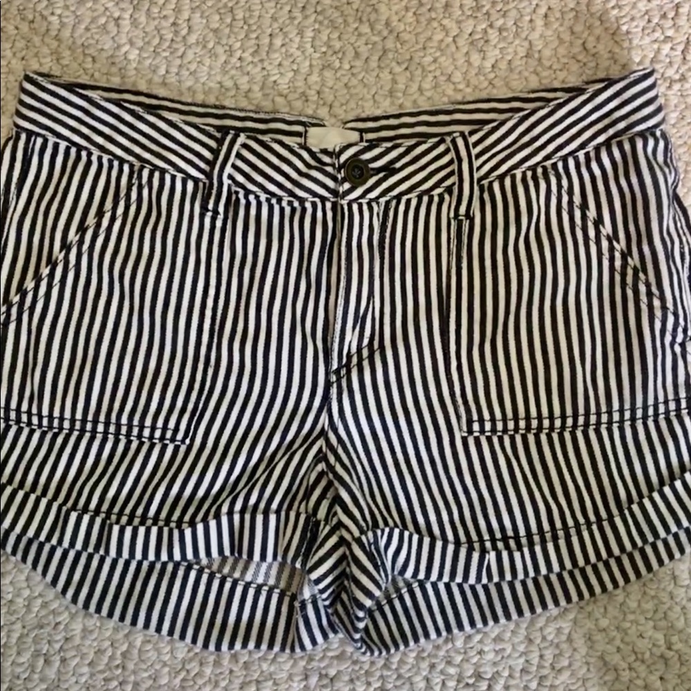 Striped Black and White Shorts